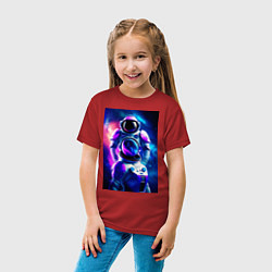 Футболка хлопковая детская Космический герой, цвет: красный — фото 2