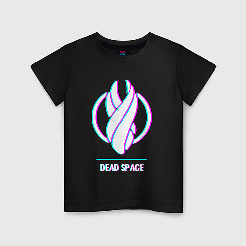 Детская футболка Dead Space в стиле glitch и баги графики / Черный – фото 1
