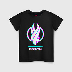 Футболка хлопковая детская Dead Space в стиле glitch и баги графики, цвет: черный