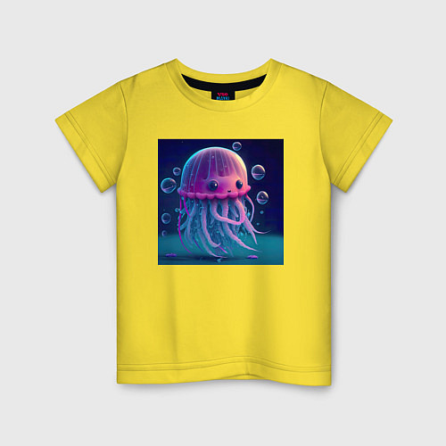 Детская футболка Милая Медуза / Желтый – фото 1