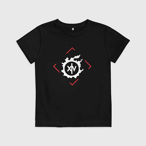 Детская футболка Символ Final Fantasy в красном ромбе / Черный – фото 1