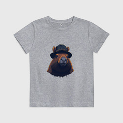 Детская футболка Портрет капибары в шляпе