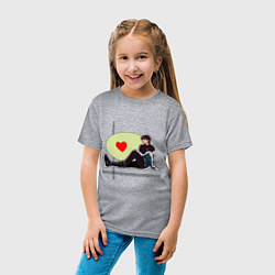 Футболка хлопковая детская Тэхен модник, цвет: меланж — фото 2