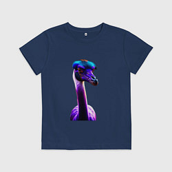 Футболка хлопковая детская Ostrich, цвет: тёмно-синий