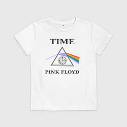 Футболка хлопковая детская Время Пинк Флойд рок, цвет: белый