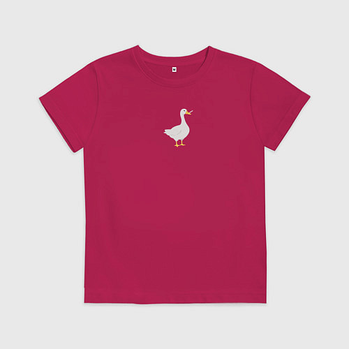 Детская футболка Опасный гусь с ножом / Маджента – фото 1