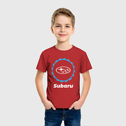 Футболка хлопковая детская Subaru в стиле Top Gear, цвет: красный — фото 2