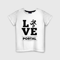 Футболка хлопковая детская Portal love classic, цвет: белый