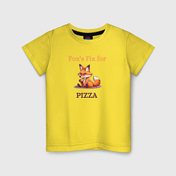 Футболка хлопковая детская Foxs Fix for Pizza, цвет: желтый