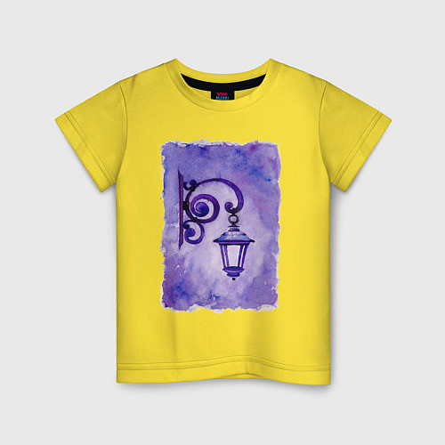 Детская футболка Фиолетовый уличный фонарь / Желтый – фото 1