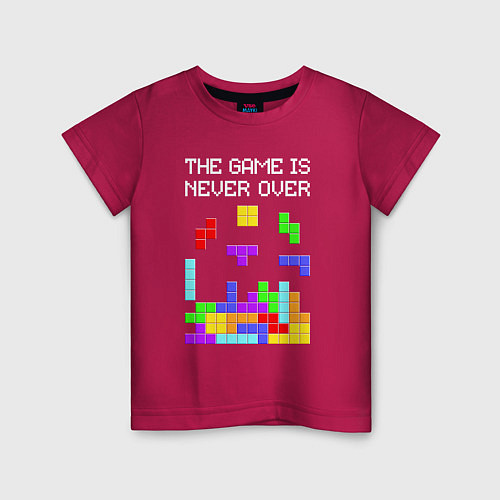 Детская футболка Tetris - the game is never over / Маджента – фото 1