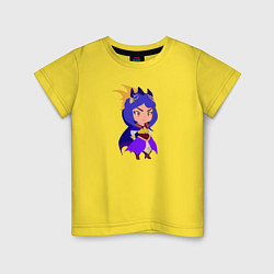 Футболка хлопковая детская Персонаж воительница, цвет: желтый