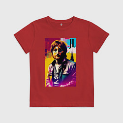 Футболка хлопковая детская John Lennon - world legend, цвет: красный