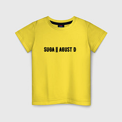 Футболка хлопковая детская SUGA Agust D, цвет: желтый
