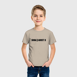 Футболка хлопковая детская SUGA Agust D, цвет: миндальный — фото 2