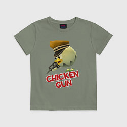 Футболка хлопковая детская Chicken Gun logo, цвет: авокадо
