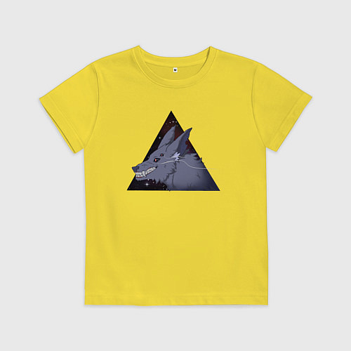 Детская футболка Ночной Волк / Желтый – фото 1