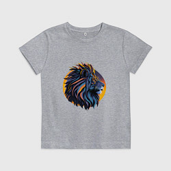 Футболка хлопковая детская Африканский лев, цвет: меланж
