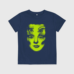 Футболка хлопковая детская Double lime face, цвет: тёмно-синий