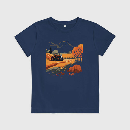 Детская футболка Farming Simulator - Осень / Тёмно-синий – фото 1
