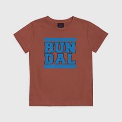 Футболка хлопковая детская Run Dallas Mavericks, цвет: кирпичный