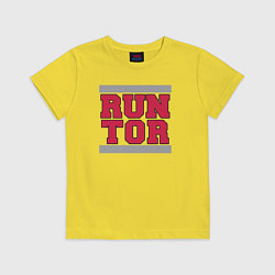Футболка хлопковая детская Run Toronto Raptors, цвет: желтый