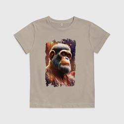 Футболка хлопковая детская Планета обезьян, цвет: миндальный