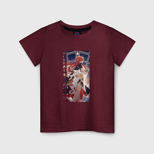 Детская футболка Улыбка Химеко / Меланж-бордовый – фото 1