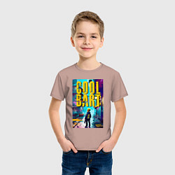 Футболка хлопковая детская Cool Bart - urban fantasy, цвет: пыльно-розовый — фото 2
