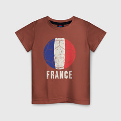 Футболка хлопковая детская Футбол Франции, цвет: кирпичный