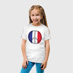 Футболка хлопковая детская Peace France, цвет: белый — фото 2