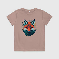 Футболка хлопковая детская Огненная лисица, цвет: пыльно-розовый