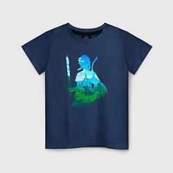 Футболка хлопковая детская Персонаж Линк, цвет: тёмно-синий