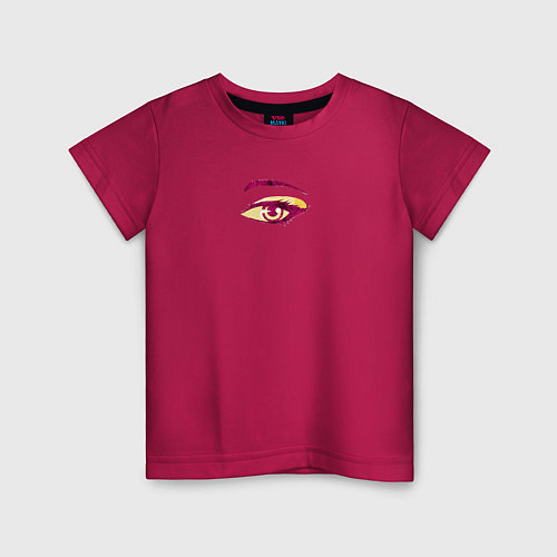 Детская футболка Аниме глаз в полутонах / Маджента – фото 1