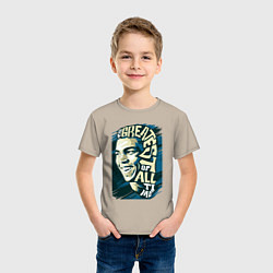 Футболка хлопковая детская Muhammad Ali autograph, цвет: миндальный — фото 2