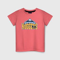 Футболка хлопковая детская Denver Nuggets, цвет: коралловый