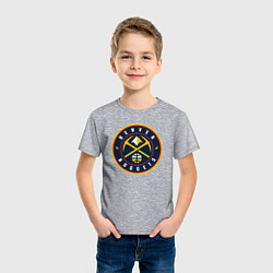 Футболка хлопковая детская Denver Nuggets, цвет: меланж — фото 2