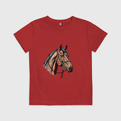Футболка хлопковая детская Коняка скакуняка, цвет: красный