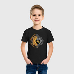 Футболка хлопковая детская С солнцем и луной, цвет: черный — фото 2