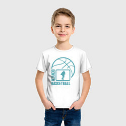 Футболка хлопковая детская Denver basket, цвет: белый — фото 2