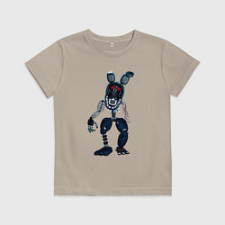 Футболка хлопковая детская Бонни сломанный, цвет: миндальный