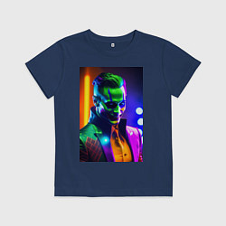 Футболка хлопковая детская Неоновый клоун, цвет: тёмно-синий
