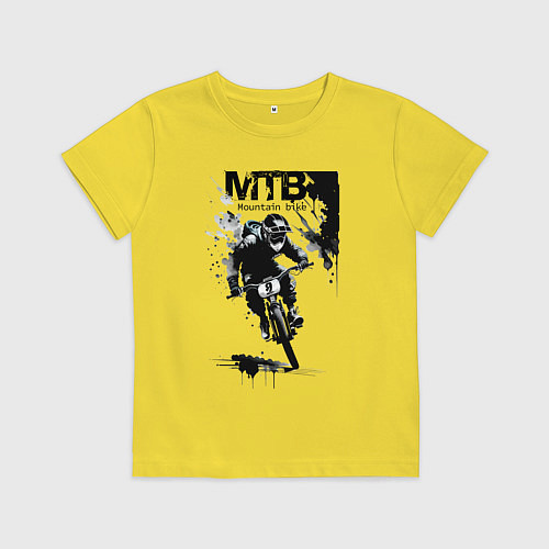 Детская футболка Mountain bike - extreme / Желтый – фото 1