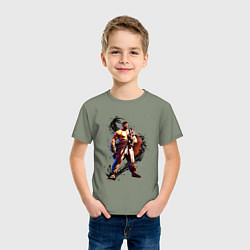Футболка хлопковая детская Street Fighter 6 Ryu, цвет: авокадо — фото 2