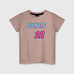 Футболка хлопковая детская Buckets 22, цвет: пыльно-розовый