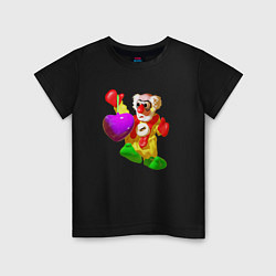 Футболка хлопковая детская Клоун и сердце, цвет: черный