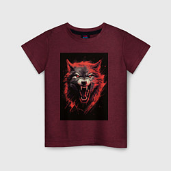 Футболка хлопковая детская Red wolf, цвет: меланж-бордовый