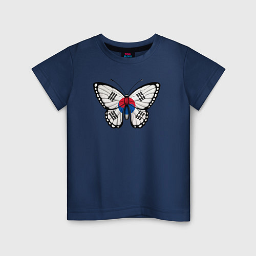 Детская футболка Бабочка Южная Корея / Тёмно-синий – фото 1