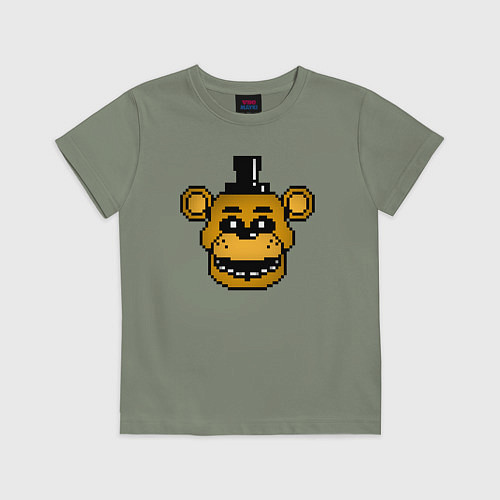 Детская футболка Золотой пиксельный Фредди / Авокадо – фото 1
