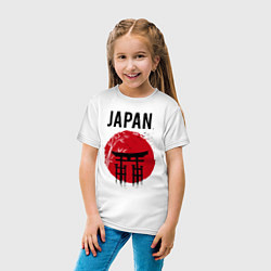 Футболка хлопковая детская Japan red sun, цвет: белый — фото 2